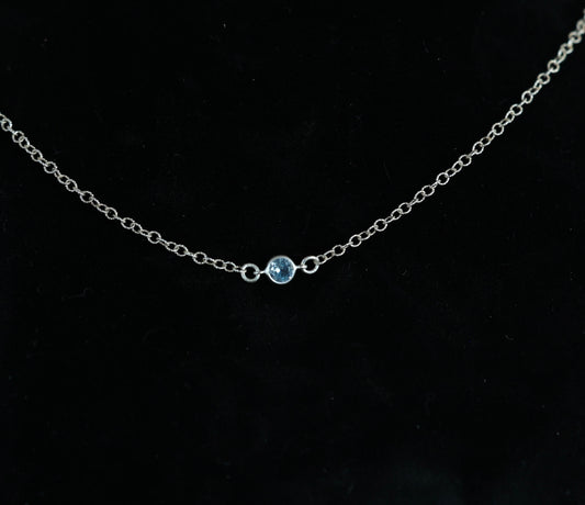 The Silver Birthstone Necklace March