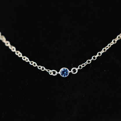 The Silver Birthstone Necklace September