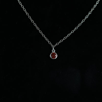 The Silver Birthstone Pendant Necklace January