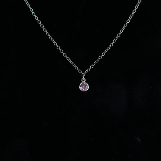 The Silver Birthstone Pendant Necklace June
