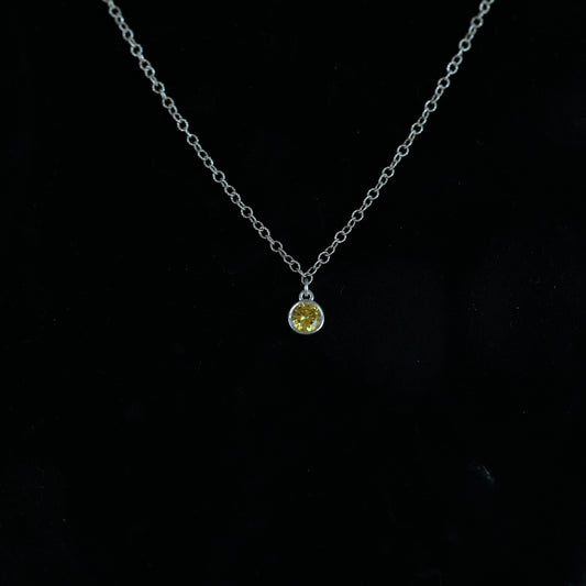 The Silver Birthstone Pendant Necklace November
