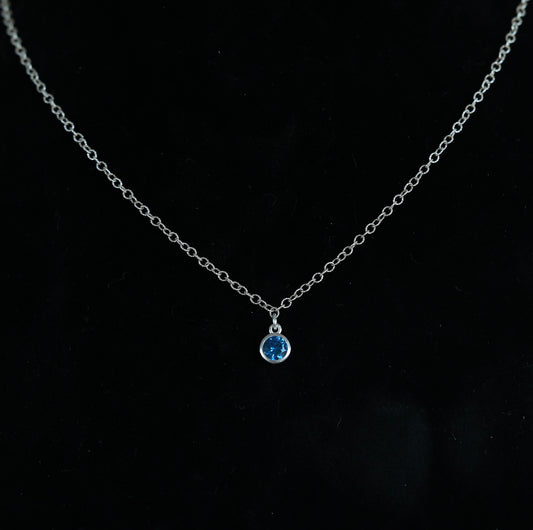 The Silver Birthstone Pendant Necklace December