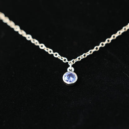 The Silver Birthstone Pendant Necklace December
