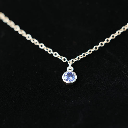 The Silver Birthstone Pendant Necklace February