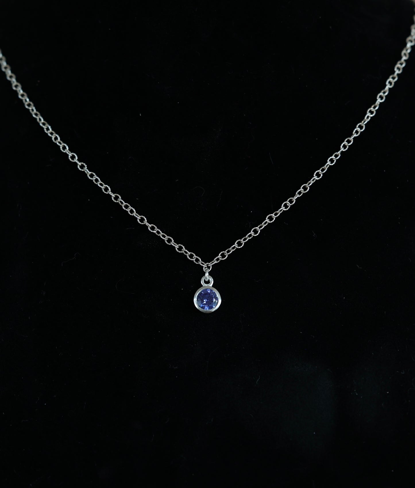 The Silver Birthstone Pendant Necklace February