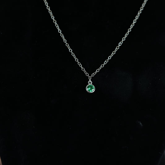 The Silver Birthstone Pendant Necklace May