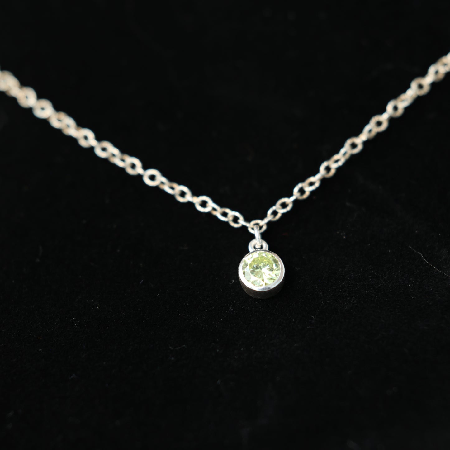 The Silver Birthstone Pendant Necklace August
