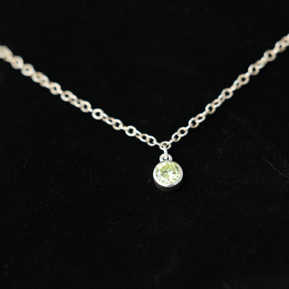 The Silver Birthstone Pendant Necklace August