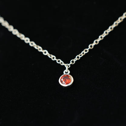The Silver Birthstone Pendant Necklace July