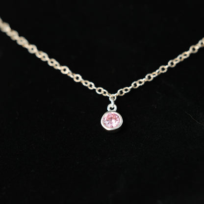 The Silver Birthstone Pendant Necklace June