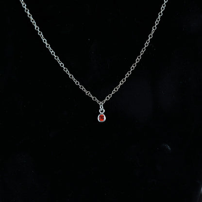 The Silver Birthstone Small Pendant Necklace January