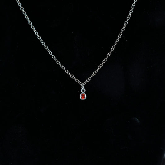 The Silver Birthstone Small Pendant Necklace January
