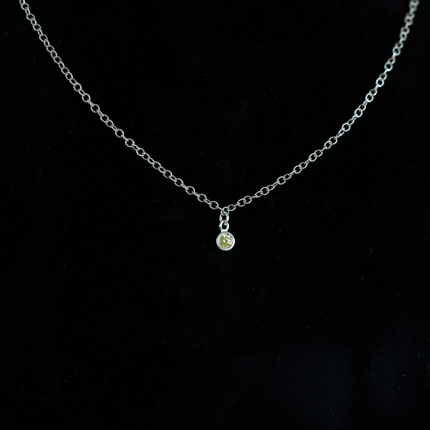 The Silver Birthstone Small Pendant Necklace November