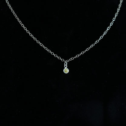 The Silver Birthstone Small Pendant Necklace November