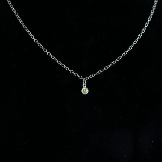 The Silver Birthstone Small Pendant Necklace November