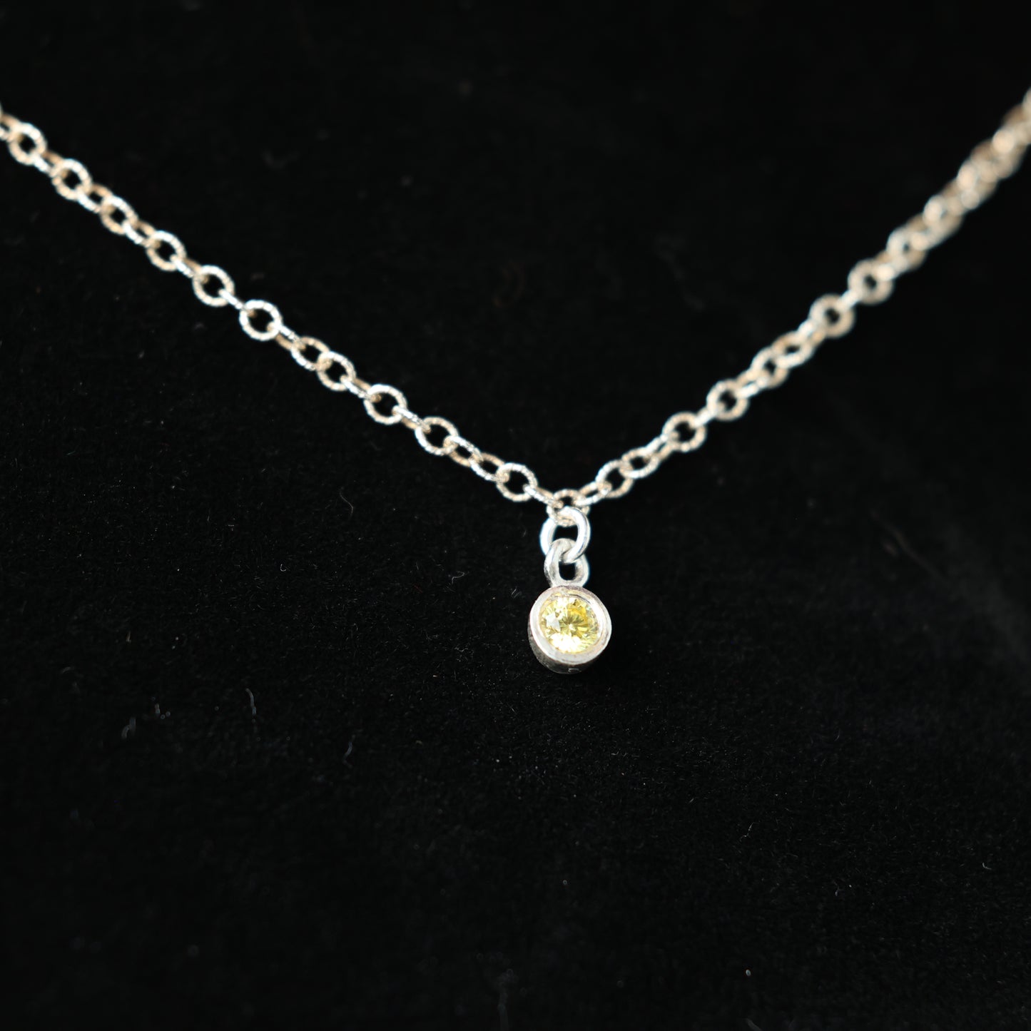 The Silver Birthstone Small Pendant Necklace November