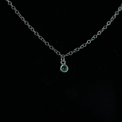 The Silver Birthstone Small Pendant Necklace May