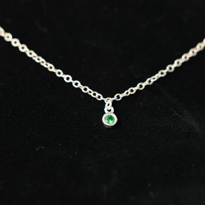 The Silver Birthstone Small Pendant Necklace May