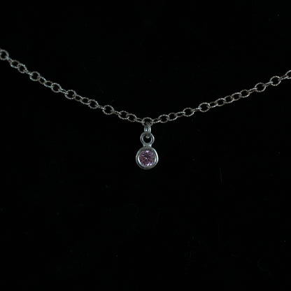 The Silver Birthstone Small Pendant Necklace June