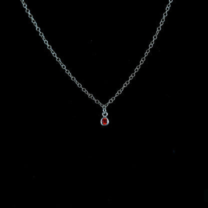 The Silver Birthstone Small Pendant Necklace July
