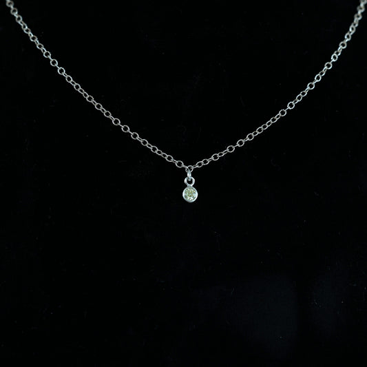 The Silver Birthstone Small Pendant Necklace August