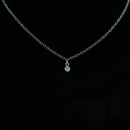 The Silver Birthstone Small Pendant Necklace August