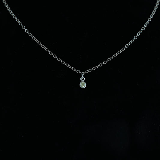 The Silver Birthstone Small Pendant Necklace August