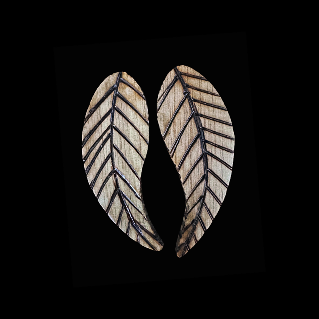 The Wooden Leaf Earrings